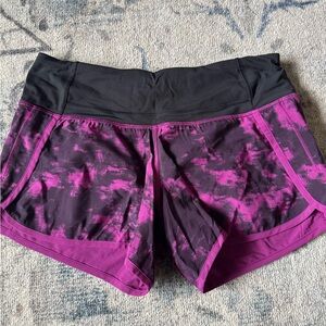 Lululemon Black and Purple Athletic Shorts